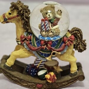 Collectible Rocking Horse Pony & Teddy Bear Christmas Mini WaterglobeKirkland